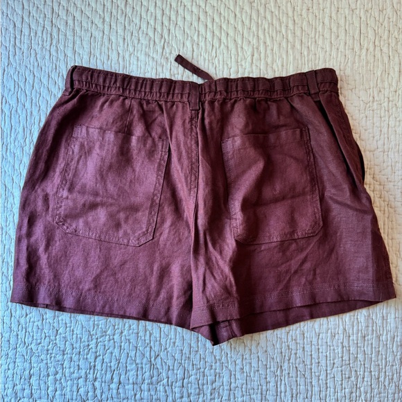 NWT Madewell Rust Women's Drawstring Linen Shorts - L - 10 / 12 - Picture 3 of 8